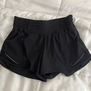 Black high rise lululemon shorts